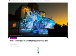Win a family pass to Vivid Sydney at Taronga Zoo