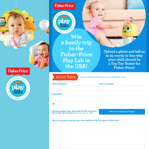 Win a family trip to the Fisher-Price 'Play Lab' in the USA!