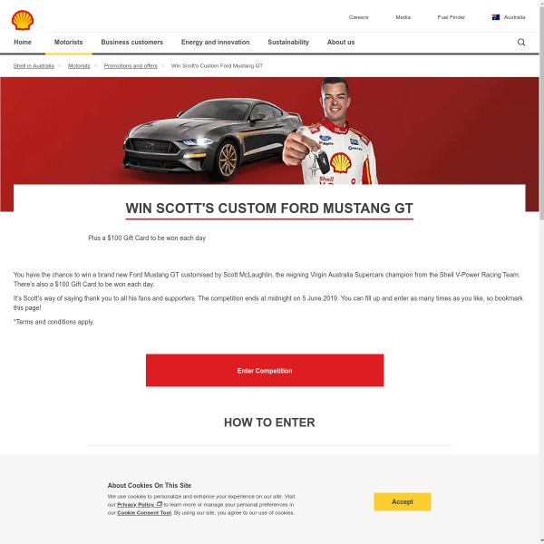 Win a Ford Mustang GT customised by Scott McLaughlin!