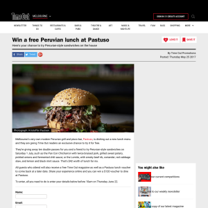 Win a free Peruvian lunch at Pastuso! (VIC Residents ONLY)