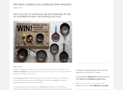 Win a full set of Australian Aus-Ion cookware or 1 of 10 runner-up pans!
