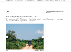 Win a G Adventures Sri Lanka Express Tour for 2