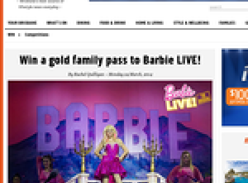 Win a gold family pass to Barbie LIVE!