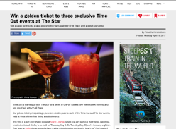 Win a golden ticket to 3 exclusive 'Time Out' events at 'The Star'! (Flights & Accommodation NOT Included)