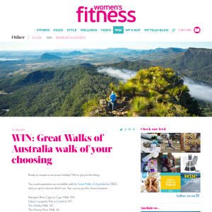 Win a 'Great Walks of Australia' Walk of Choice for 2