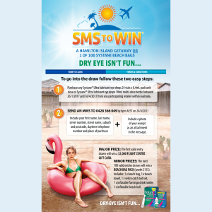 Win a Hamilton Island getaway or 1 of 100 'Systane' Beach Bags! (Purchase Required)