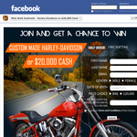 Win a Harley Davidson motorcycle or $20,000 cash!