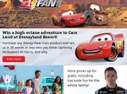 Win a high octane adventure to Cars Land at Disneyland Resort!