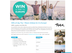 Win a Holiday in Europe for 2