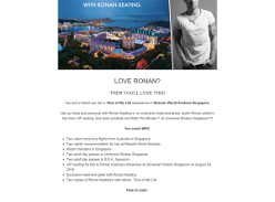 Win a Holiday to Resorts World Sentosa, Singapore with Ronan Keating!