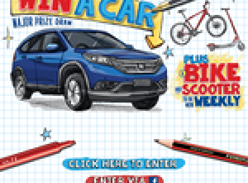 Win a Honda CRV + a bike & scooter to be won weekly!