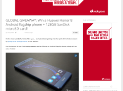Win a Huawei Honor 8 Android flagship phone + 128GB SanDisk microSD card!