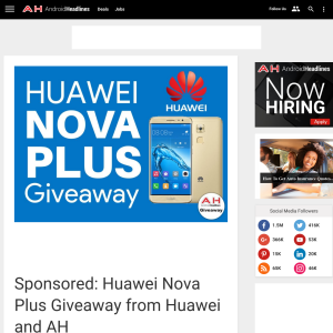Win a Huawei Nova Plus smartphone!