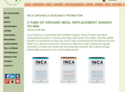Win a Inca Organics Meal Replacement Shakes Tub