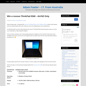 Win a Lenovo ThinkPad E560!