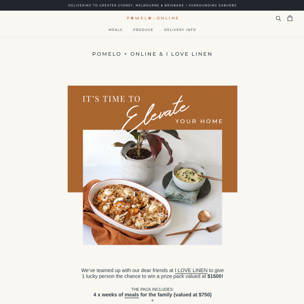 Win a Linen & Meal Prize Pack