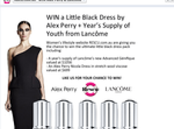 Win a little black dress by Alex Perry & a year's supply of 'Youth' from Lancome!