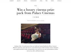 Win a luxury cinema prize pack from Palace Cinemas!