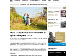 Win a luxury Hunter Valley weekend at Spicers Vineyards Estate!