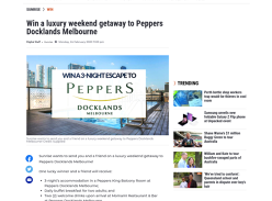 Win a luxury weekend getaway to Peppers Docklands Melbourne!