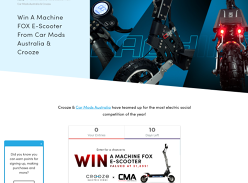 Win A Machine Fox E-Scooter From Car Mods Australia & Crooze