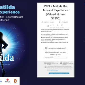 Win a 'Matilda the Musical' experience, valued at over $1,900!