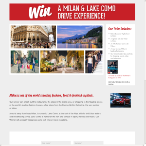 Win a Milan and Lake Como Drive experience