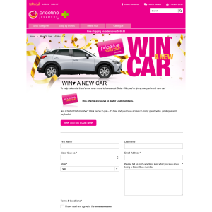 Win a new car! (Priceline Sister Club Members ONLY)