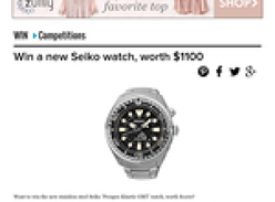 Win a new Seiko watch, worth $1,100!