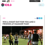 Win a Night Out for you and 3 friends at Hammer Time