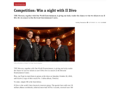 Win a night with Il Divo