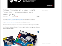 Win a Nintendo NES Classic Edition, extra controller + retro messenger bag!