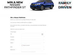 Win a Nissan Pathfinder