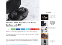 Win a Pair of B&O Play E8 Premium Wireless Earphones