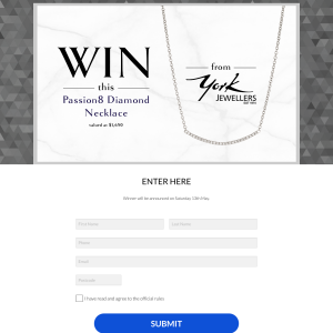 Win a Passion8 diamond necklace, valued at $1,650!