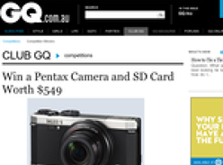Win a Pentax camera & SD card worth $549!