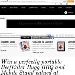 Win a perfectly portable BeefEater Bugg BBQ and Mobile Stand!