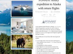Win a Ponant Luxury Alaskan Expedition Cruise for 2