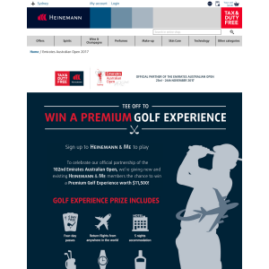 Win a premium golf experience! (Registration & Interaction at Sydney International Airport Required)