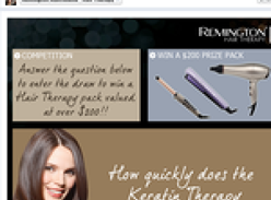 Win a Remington hair therapy pack, valud at over $200!