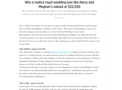 Win a replica royal wedding just like Harry and Meghan's