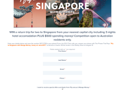 Win a return trip for two to Singapore