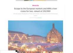 Win a river cruise for 2, valued at $18,990!