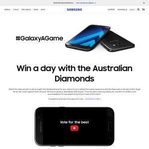 Win a Samsung Galaxy A5 and a day with the Australian Diamonds in Canberra