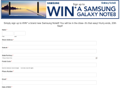 Win a Samsung Galaxy Note8 with Bonus Wireless Charger