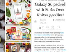 Win a Samsung Galaxy S6 packed with 'Forks Over Knives' goodies!