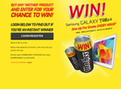 Win a Samsung Galaxy Tab 4 every hour!