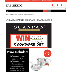 Win A Scanpan 2pc Cookware Set