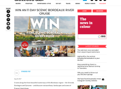 Win a Scenic Bordeaux River Cruise for 2 or 1 of 5 double passes to the Sept Reader Dinner