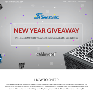 Win a Seasonic PRIME 650 Titanium with custom sleeved cables from CableMod!